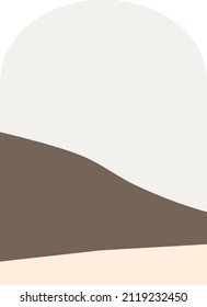 Abstract contemporary landscape posters. Modern boho background, minimalist wall decor. Vector art print.
