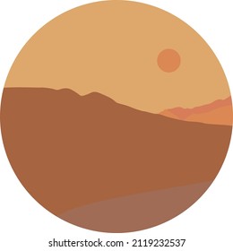 Abstract contemporary landscape posters. Modern boho background, minimalist wall decor. Vector art print.
