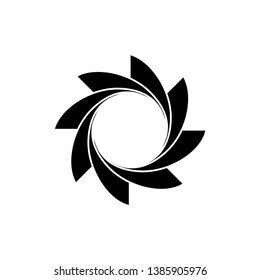 Abstract contemporary logo of sun in black and white. Represent warmth, kind and energy. Use for professional service business.