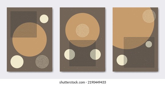 Abstract Contemporary mid century modern poster template. Aesthetic Modern Art Minimal shape compositions for postcard, cover, wallpaper, wall art, home decor.