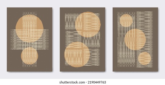 Abstract Contemporary mid century modern poster template. Aesthetic Modern Art Minimal shape compositions for postcard, cover, wallpaper, wall art, home decor.