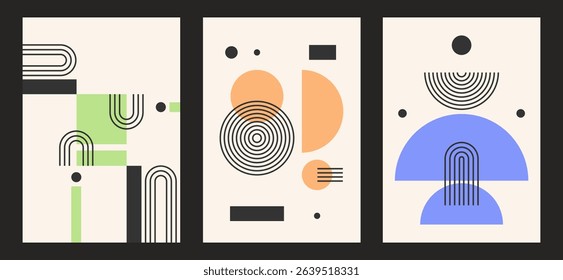 Abstract contemporary modern boho poster template aesthetic background