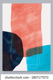 Abstract contemporary modern trendy. Set of creative minimalist hand painted illustrations for social media, wall decoration, postcard or brochure cover design