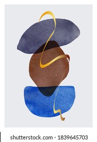 Abstract contemporary modern trendy. vector Set of creative minimalist hand painted illustrations for social media, wall decoration, postcard or brochure cover design