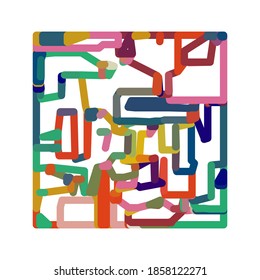 Abstract contemporary modern trendy vector illustration. Pop art line color pattern.