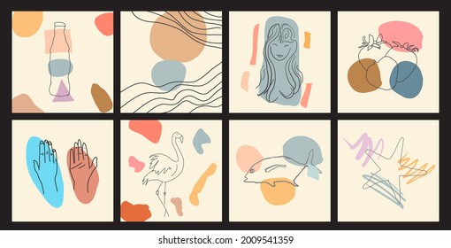 Resumen vector moderno contemporáneo. La decoración de las paredes es de estilo boho. impresión vectorial para cubierta, papel pintado, tarjeta, medios sociales, decoración interior.