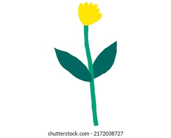 Abstract contemporary modern trendy vector illustration. Hand draw shapes and doodle flowers and plants design elements. Perfect for posters, instagram posts, stickers.