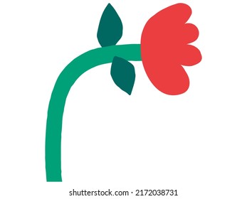 Abstract contemporary modern trendy vector illustration. Hand draw shapes and doodle flowers and plants design elements. Perfect for posters, instagram posts, stickers.