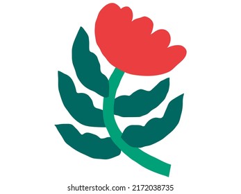 Abstract contemporary modern trendy vector illustration. Hand draw shapes and doodle flowers and plants design elements. Perfect for posters, instagram posts, stickers.