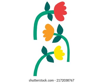 Abstract contemporary modern trendy vector illustration. Hand draw shapes and doodle flowers and plants design elements. Perfect for posters, instagram posts, stickers.