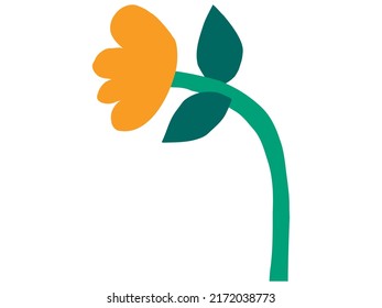 Abstract contemporary modern trendy vector illustration. Hand draw shapes and doodle flowers and plants design elements. Perfect for posters, instagram posts, stickers.