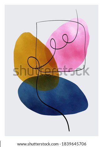 Abstract contemporary modern trendy. vector Set of creative minimalist hand painted illustrations for social media, wall decoration, postcard or brochure cover design