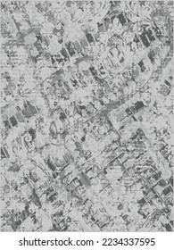 Abstraktes zeitgenössisches Muster mit handgezeichneten Blumenformen, Flecken, Punkten und Linien mit Texturen. Lebhafter Boho-Druck. Moderne Collage, Vektorgrafik