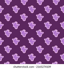Abstract contemporary primitive figures seamless pattern. Fun doodle clouds background. Creative artistic shapes wallpaper. Primitive elements backdrop.