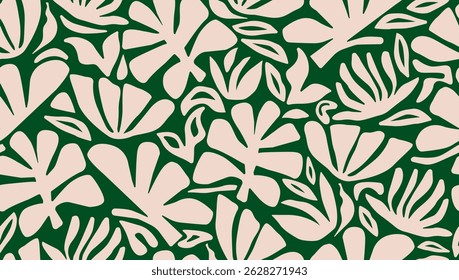 Abstract Contemporary Seamless Pattern. Boho Organic Shapes Ornament. Trendy Creative Design Perfect for Fabric, Prints, Social Media, Textile, Invitations, Branding. Vector Illustration. Not AI