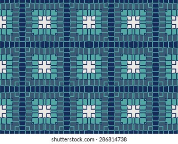 Abstract contemporary seamless pattern with decorative geometrical objects