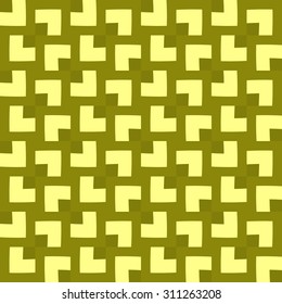 Abstract contemporary seamless pattern of different square shapes in green shades