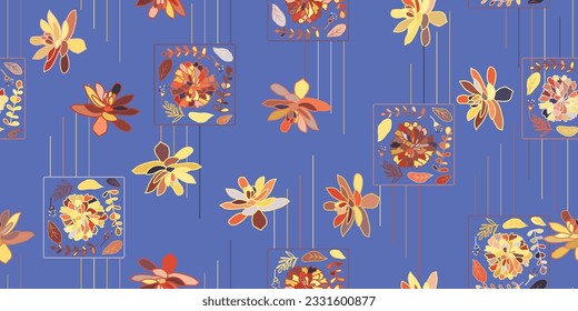 Resumen de un patrón contemporáneo impecable con formas florales y geo. Ilustración vectorial de collage moderna. Diseño para tela, textil y envoltura. 