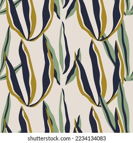 Abstract contemporary seamless pattern with hand drawn shapes, spots, dots and lines with textures. Vibrant boho print. Modern collage vector illustration