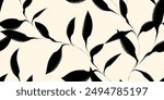 Abstract contemporary seamless pattern. Hand-drawn flower and leaf shape textures. Repeatable vibrant boho prints. Vector illustration
