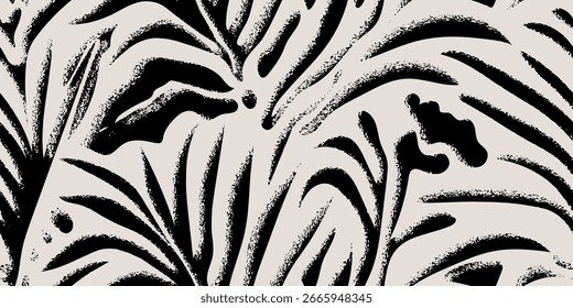 Abstract contemporary seamless pattern. Hand-drawn antique floral leaf artwork shape. Repeat vibrant boho prints. Vector illustration