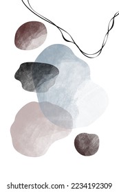 Abstract Contemporary Wall Art. Beige Abstract Home Decor. Modern Minimalist Interior Decoration