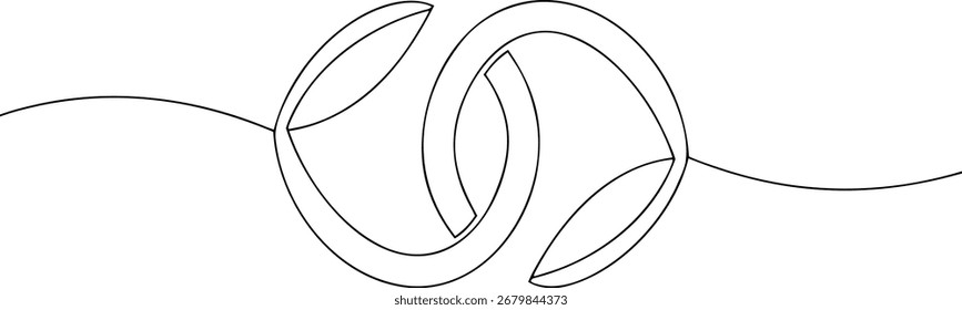 Arte de linha contínua abstrata arte de linha contínua interligando círculos curvas oneline