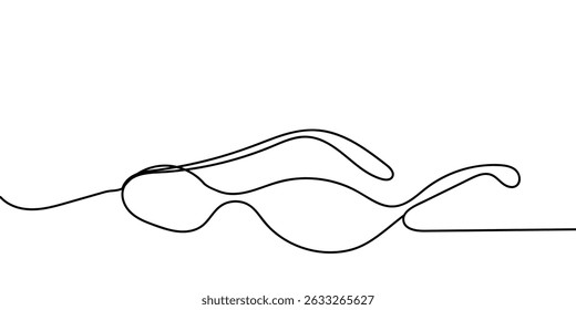 Abstrato Linha contínua arte óculos de sol Ilustração de design minimalista
