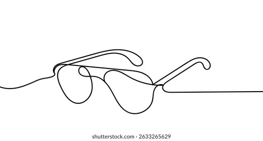 Abstract Continuous Line Art Sunglasses Minimalist Design Illustration