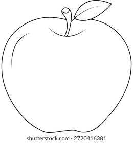 Abstract continuous line drawing of an apple with a wavy base minimalist sketch art vector.Minimalist apple line art illustration.