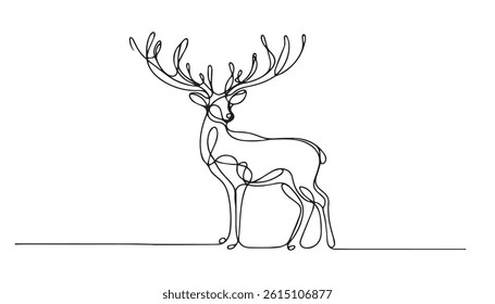 An abstract continuous line drawing of a deer