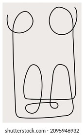 Abstract continuous line drawing . Vector illustration