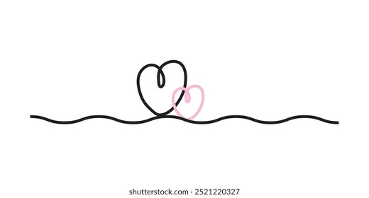 Abstract continuous line of heart as love , marriage and valentine's day concept. eps 10