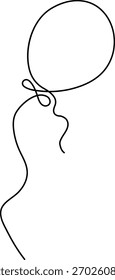 Icono Abstractas de línea continua de un globo en una cuerda