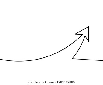 Abstract continuous lines arrows drawing on white as background. Vector