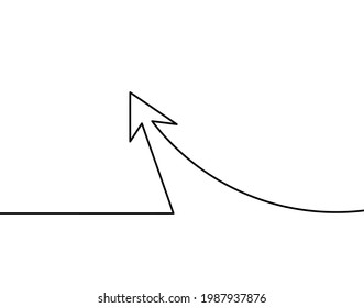 Abstract continuous lines arrows drawing on white as background. Vector