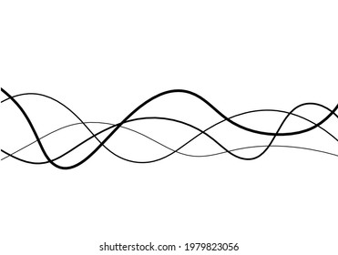 Abstract continuous lines drawing on white as background. Vector