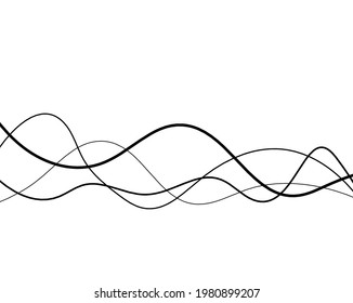 Abstract continuous lines drawing on white as background. Vector