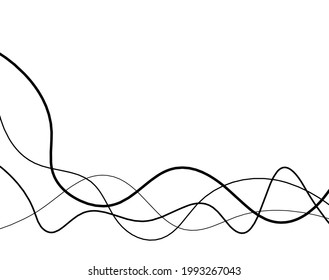 Abstract continuous lines drawing on white as background. Vector