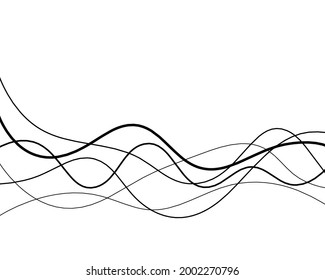 Abstract continuous lines drawing on white as background. Vector
