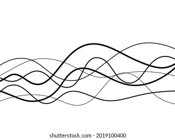 Abstract continuous lines drawing on white as background. Vector
