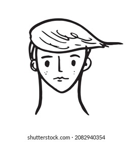 Resumen dibujo continuo de una línea, cara de hombre, retrato de estilo moderno,Ilustración vectorial,Moda Un dibujo de línea caras