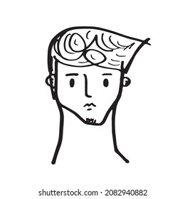 Abstract continuous one line drawing, man face,Modern style portrait,Vector illustration,Fashion One line drawing man faces