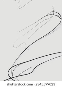 Resumen Dibujo continuo de una línea, dibujo de un estilo de línea de dibujo negro sobre fondo blanco