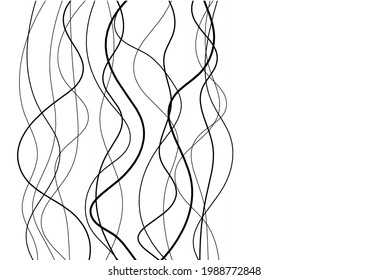 Abstract continuous vertical lines drawing on white as background. Vector