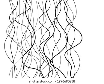 Abstract continuous vertical lines drawing on white as background. Vector