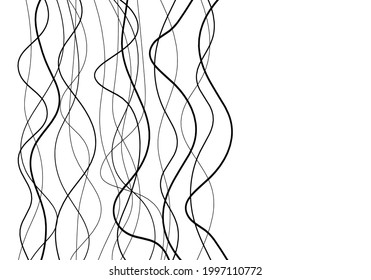 Abstract continuous vertical lines drawing on white as background. Vector