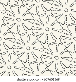 Abstract contour floral motif textured background. Seamless pattern.