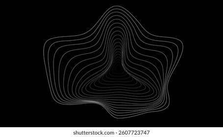 Abstract contour landscape with bold stripe flow and curved composition