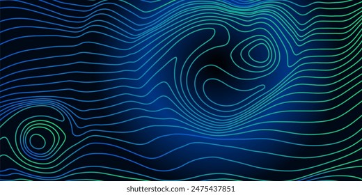 Abstract contour lines background, ideal for tech visuals, data mapping and modern design projects. Landscape geodesy topography map background